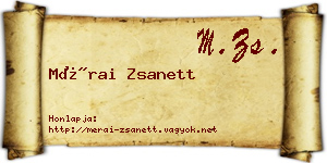 Mérai Zsanett névjegykártya